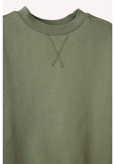 Defacto Erkek Bebek Bisiklet Yaka Basic Düz Sweatshirt A7343a526spkh434 Haki-kh434