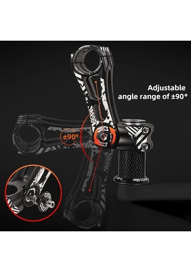 Motion003 Vxm Ayarlanabilir Bisiklet Stem 31 8mm İle 145mm Arasinda 90 Derece Araligi Siyah Aluminyum Alasimli Dag Ve Yol Bisikletleri Icin Altın