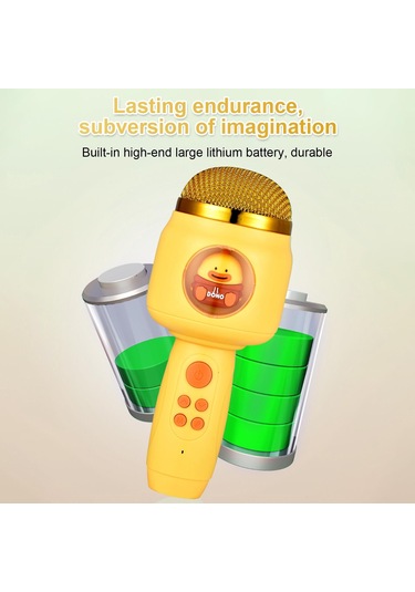 Kablosuz Bt Mikrofon Taşınabilir El Mikrofonu Değişken Ses Fonksiyonu Dahili Ses Sistemi 1200mah