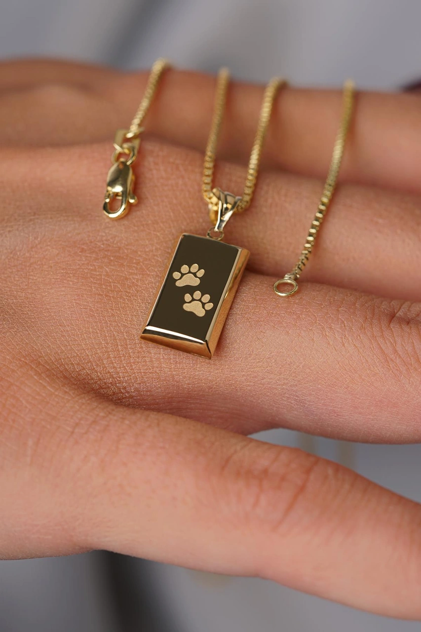 14 Ayar Altın Mini Külçeli Desenli Küp Zincir Kolye 1,05 Mm Pembe Altın