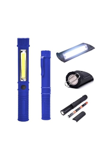 Single Sword Pilli El Feneri - Kalem Tipi Mıknatıslı Kamp Outdoor El Feneri Siyah