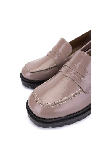 Tamer Tanca Kadın Hakiki Deri Bej Rugan Topuklu Ayakkabı 1161 529 Bn Ayk Sk25-26 Nude Krsk Rgn Bej