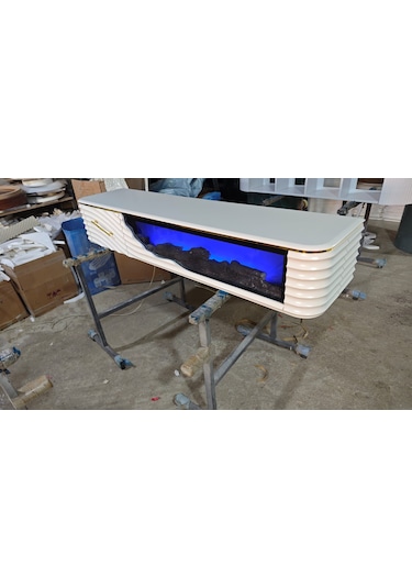 Umay Tv Sehpa 170cm Beyaz+gold Beyaz