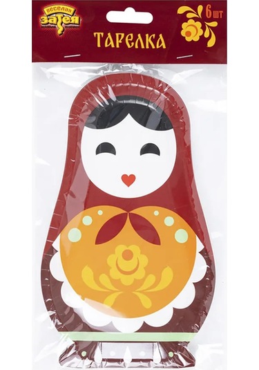 Super Prazdnik Tek Kullanımlık Matruşka Tabakları, 23 Cm, 6 Adet 355097296 100 adet