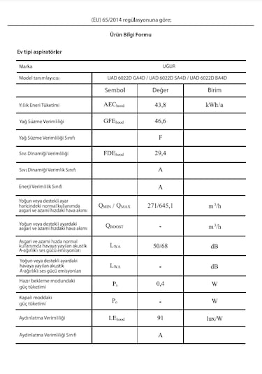 Uğur UAD 6022D GA4D Davlumbaz