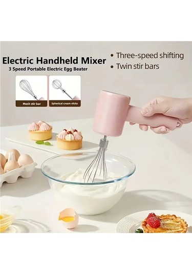 Jialan Taşınabilir Elektrikli Yumurta Çırpıcı Ve Mikser - Usb Pembe