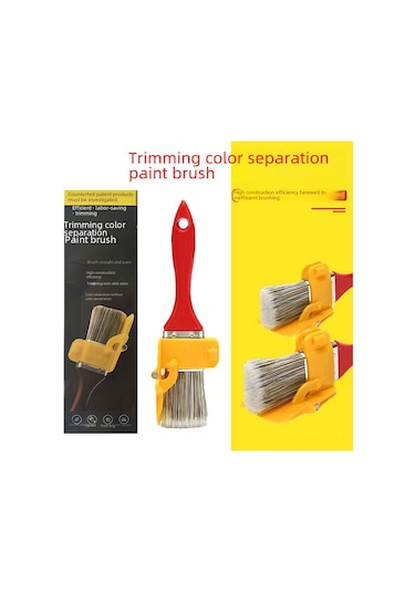 Dofolink Ev Dekorasyonu İçin Çift Renkli Kırmızı+turuncu 1.5 İnç Nilon Kenar Tamirat Fırçası - Hassas Boya Uygulama Aracı
