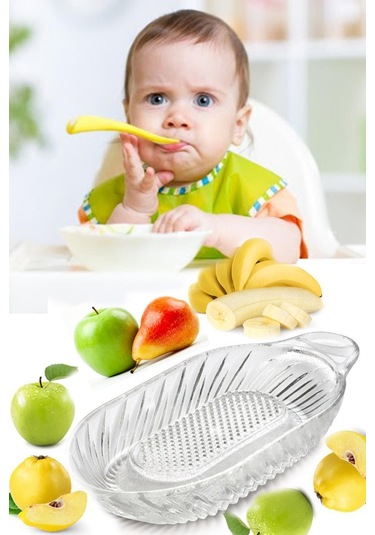 Cam Elma Ve Sebze Rendesi Bebekler İçin Yemek Hazırlama Ahşap - Beyaz