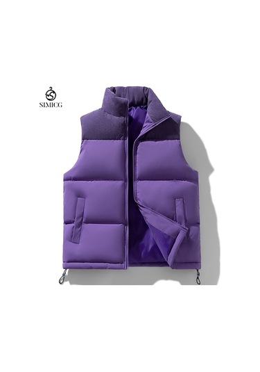 Erkekler İçin Kalınlaştırılmış Bol Yelek Mor