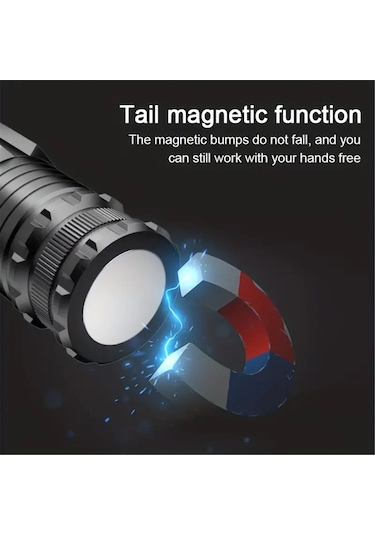 Vkemall 1600lm 5 Modlu Çok Fonksiyonlu Mini El Feneri, Şapka Işığı, Ipx5 Su Geçirmez, Usb Şarjlı, Aluminyum Alyazı, 200+ Metre Işık Mesafesi Siyah