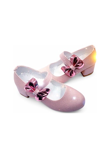 Beebron Ortopedik Topuklu Abiye Kız Çocuk Ayakkabı Shining Series Abiayk2401 Simli Pembe Pembe