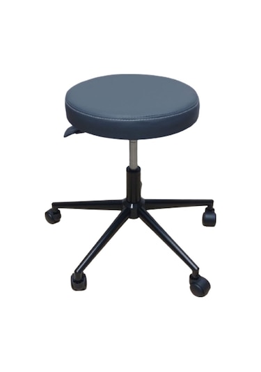 Hekim Taburesi Döner Tablalı Tabure Koyu Yeşil Suni Deri