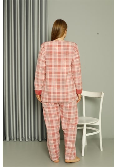 Akbeniz Welsoft Polar Kadın Büyük Beden Pudra Pijama Takımı 808040 - 4xl Pudra