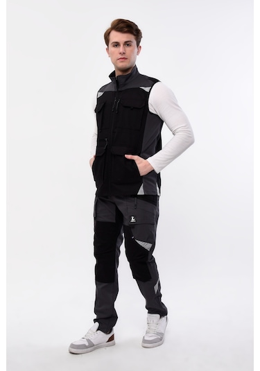 Uniprom Yelek Likralı Madrid Model 10 Cepli Yazlık Siyah