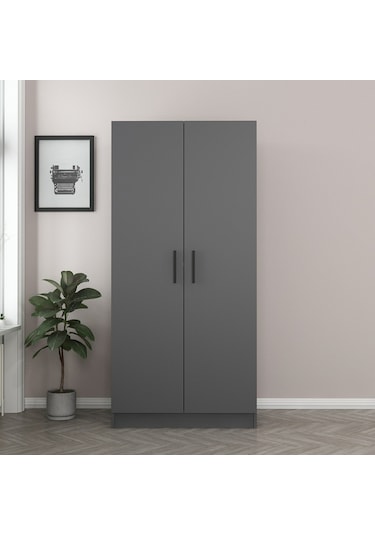 Minar Kale 2 Kapaklı Dolap Antrasit 210cm