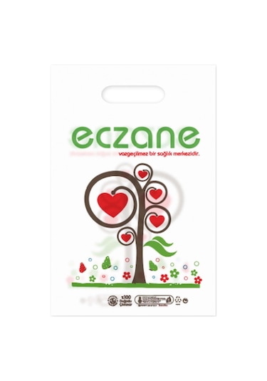 Elgeçme Eczane Poşeti No 1 22X33 Cm Tasarım 3 - 100 Adet