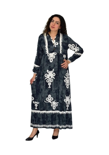 Kadın Kol Lastikli V Yaka Elbise Bgl-st04642 Yeşil