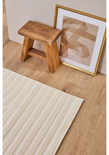 Kaşmir Halı İskandinav Rune White 100x300 Cm Salon Mutfak Halısı Yolluk Beyaz