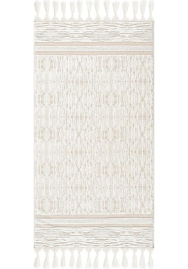 Pamuk Tekli Havlu Jakarlı Karna Premıum Stella - 70 X 140 Bej