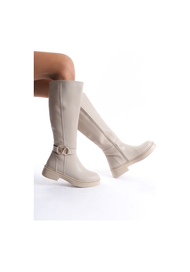 Amira Soğuk Geçirmez Kışlık Kadın Çizme Bej
