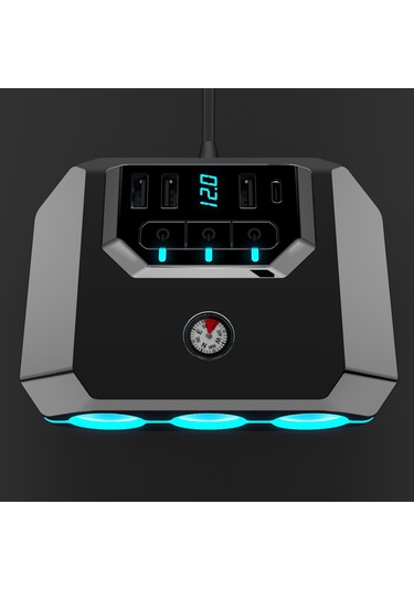 Youtek Siyah Araç Şarj Adaptörü: 3 Çıkışlı Prizi + 4 Usb Hızı 3.4a , Led Voltaj Göstergeli, 12-24v Evrensel, Çoklu Koruma Fonksiyonlu