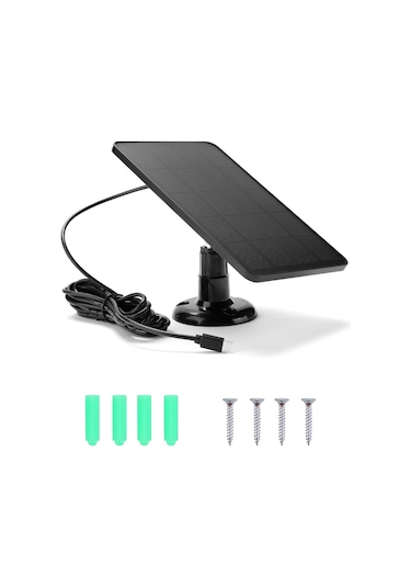 Hfambition Beyaz Ip6 Su Geçirmez 10w 5v Monokristal Güneş Paneli, Güvenlik Kamerası Ve Zil İçin Düşük Tüketimli Type-c Güneş Şarj Cihazı