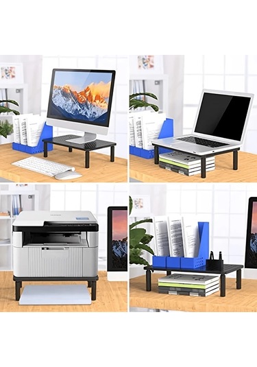 Xuweiwei Beyaz Erkonomik 3 Seviyeli Ayarlanabilir Metal Monitör Standı Ev Ofis Dizüstü Bilgisayar Kolay Montaj Kaymaz Kauçuk Gelişmiş Soğutma