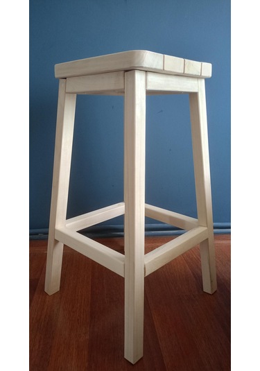 Doğal Ahşap Bar Taburesi, Ham, Zımparalanmış, Cilasız, Yan Sehpa, Dekoratif Stand, 33cmx33cmx72cm Doğal Ahşap