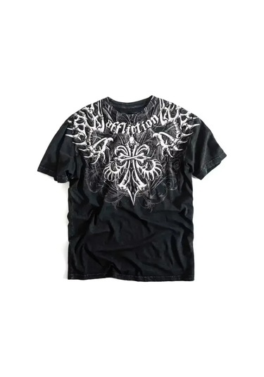 Snapbuy Büyük Grunge Kanatlı Erkek Kısa Kollu Pamuk T Gömlekkahverengi Kahverengi