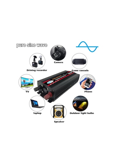 Sones 6000w 12v İla 220v Yüksek Güçlü Araba Sinüs İnvertör Güç Dönüştürücü