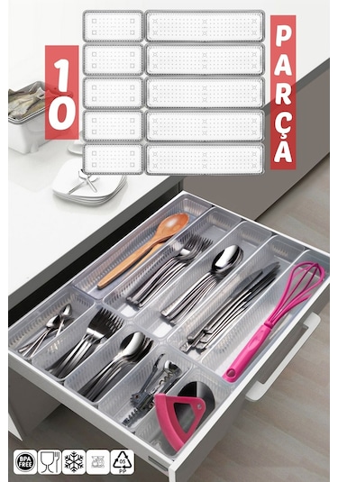 Nandy Home 10 Parça Çekmece İçi Kaşıklık Düzenleyici, Organizer