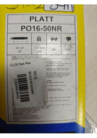 91x28 Platt Pala 40 Cm 1,3 Mm 3/8 28 Diş