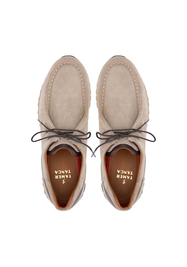 Tamer Tanca Erkek Hakiki Deri Bej Süet Casual Ayakkabı 537 3434 Erk Ayk Y24 Bej Suet Bej