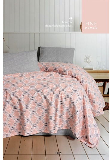 Fine Pembe Çift Kişilik Pike Takımı %100 Pamuk, Modern Tasarım Pembe