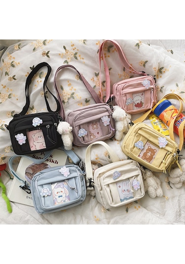 Ortaokul Ve Lise Öğrencileri İçin Pastoral Tarz Omuz Çantası-mavi