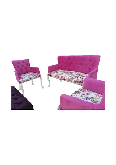 Bengimobilya Berjer Çay Set Kayın Lüken Aslan Iskelet Parlak Beyaz Kapitone Bo (381686251)