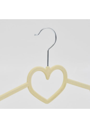 Lorin 5'li Kadife Kaydırmaz Elbise Kıyafet Dolap Askısı Bej K Renk Askı Çok Renkli