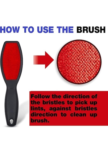 2'li Çift Taraflı Kadife Tüy Toplama Fırçası Seti Giysilerden Ve Döşemelerden Tüy, Toz, Kepek Ve Evcil Hayvan Tüyü Temizler Siyah