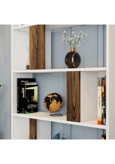 Variant Lima Çalışma Masası Ve Kitaplık Takımı - Beyaz / Ceviz Beyaz