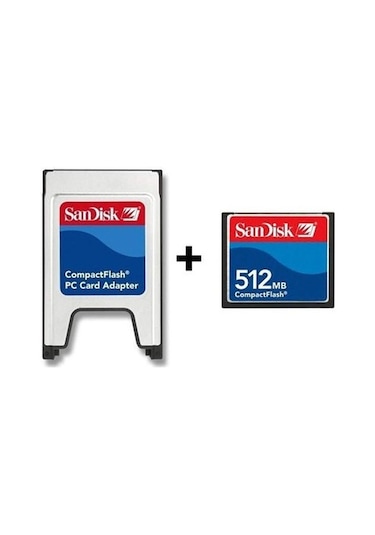 Sandisk  Pcmcıa Adaptör + 512 Mb Compact Flash Kart