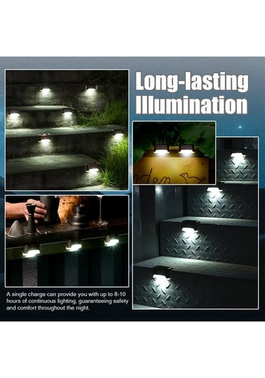 Nt Merdiven Ve Korkuluklar İçin Güneş Enerjili Aydınlatma, 8'li Paket