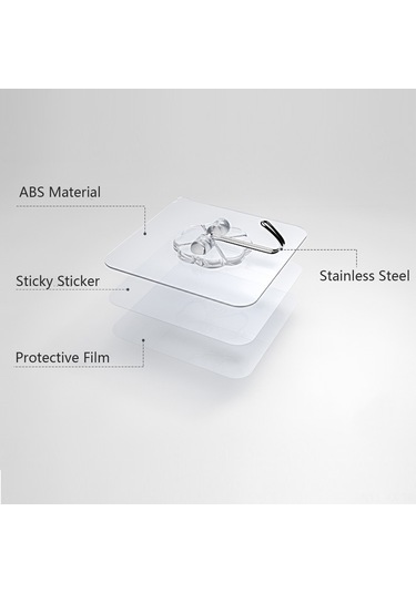 Kangvka 24 Adet Transparent Süper Yapışkan Paslanmaz Çelik Duvar Kanca - 10kg Yük Kapasitesi, Suya Dayanıklı, Ev & Otel Kullanıma Uygun