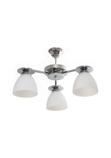 Topaç Modern Salon - Mutfak - Yatak Odası Camlı Krom 3 Lü Avize Diğer