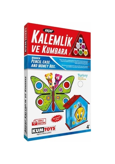 Kumtoys Ahşap Kalemlik ve Kumbara