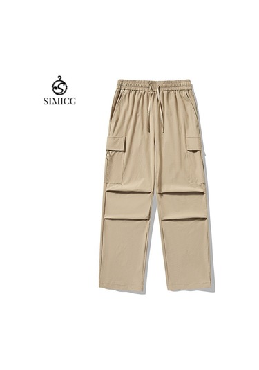 Erkekler İçin Yazlık Rahat Geniş Paça Tulum Açık Kahverengi