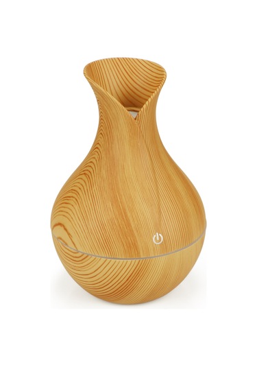 Dianziye Yx-060 Aromaterapi Usb Nemlendirici 130ml 35ml/saat 7 Renkli Led Işıklı Ahşap Desenli Ev Ofis Kullanıma Uygun