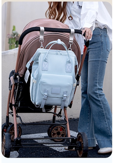 Çok Fonksiyonlu Usb Anne ve Bebek Çantası Mavi