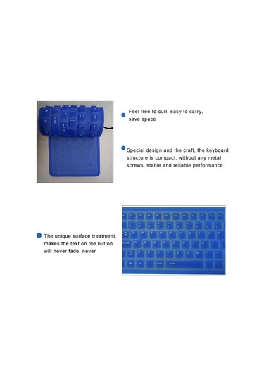 Vaorlo 85 Tuş Usb Mini Esnek Silikon Katlanır Kablolu Kablolu Klavye