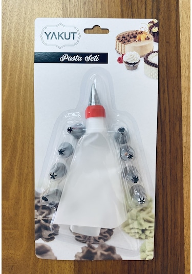 Metal Uçlu Krema Sıkma Torbası 10 Parça Beyaz - Metalik