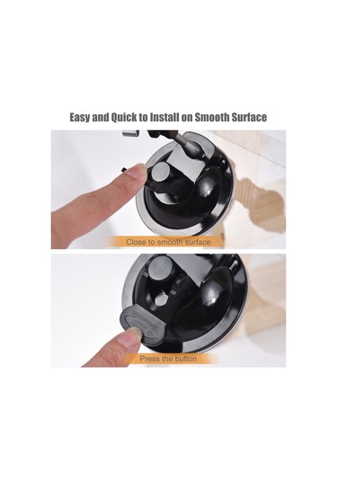 Geeroyoo Siyah Abs+metal Emici Cup Stant, İki Toplu Kafa İle 360 Döner, 450g Yük Kapasitesi, Spor Kamera Ve Telefon Uyumlu